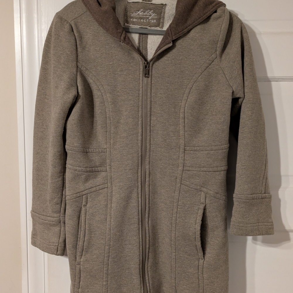 Selby Gray Hooded Sweatshirt with Vertical Seaming